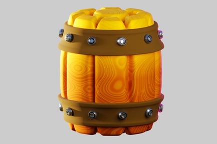 Preview: Cartoon wood barrel prop