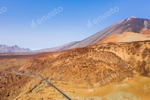 Preview: the desert landscape of the red planet similar to Mars. Teide National Park on the island of