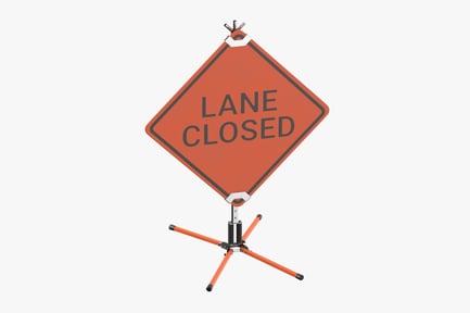 Preview: Portable Lane Closed Road Work Sign with Adjustable Tripod
