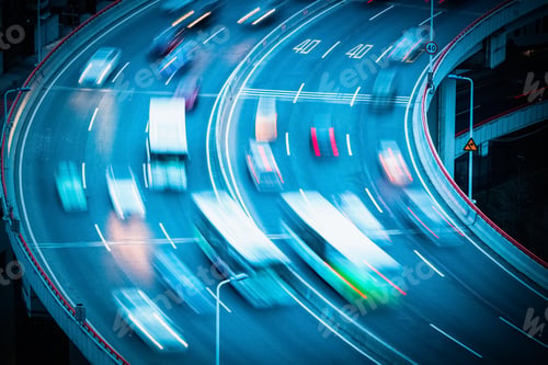 Preview: vehicles motion blur on curve bridge approach