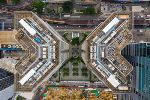 Preview: Kwun Tong, Hong Kong 02 June 2019: Aerial view of Hong Kong city