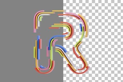 Preview: Stripes R 3D Icon