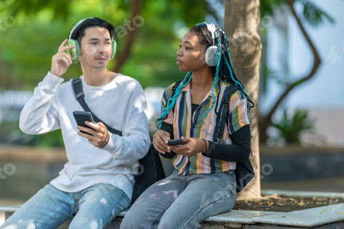 Preview: Young Adults Relaxing with Eco Transportation