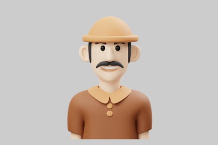 Preview: Cartoon character with hat and mustache