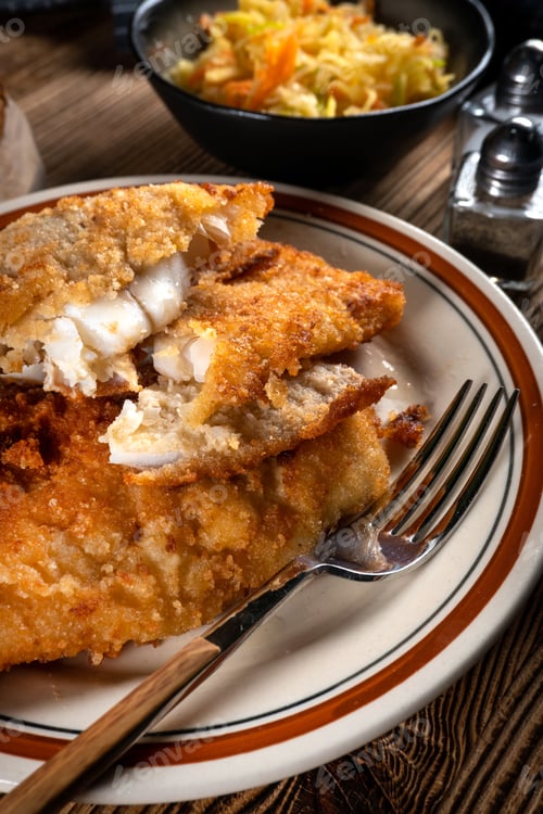 Preview: Fried cod fillet.