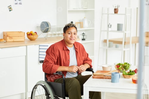 Preview: African disabled woman in the kitchen