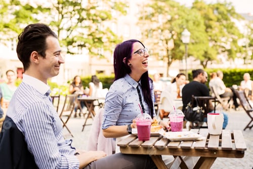 Preview: Friends having fun at outdoor cafe