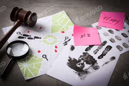 Preview: Fingerprints with a hammer and a magnifying glass
