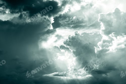 Preview: Gray and white fluffy clouds. Cloudy sky. White and gray texture background for sad, death, hopeless