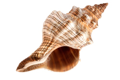 Preview: One beautiful sea shells, ocean, summer and vacation design element isolated on white background