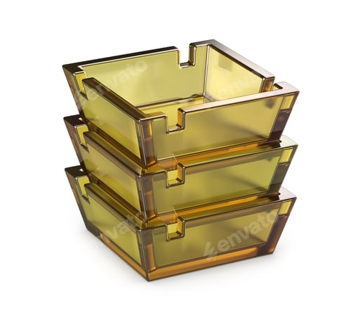 Preview: Stack with glass ashtrays