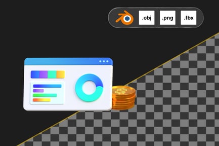 Preview: Analysis Data Dashboard 3D Icon