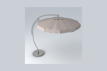 Vista previa: Lámpara de pie curva con toldo festoneado