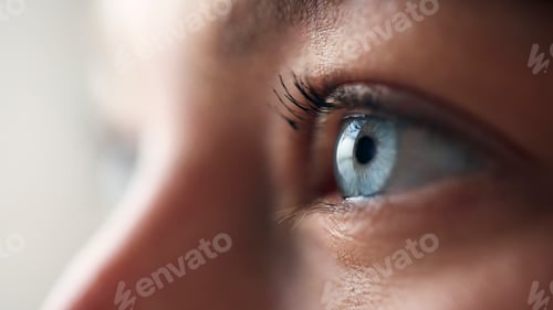 Preview: Macro Studio Expression Shot Of Woman's Eye With Close Up On Eyelashes And Pupil