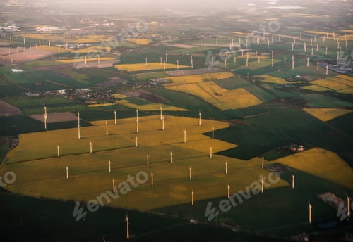 Preview: Wind turbines on field enroute Helsinki-Berlin, Germany