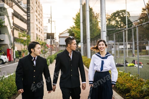 Preview: Japanese students meeting outdoors