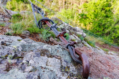 Preview: Cable with fastening with bolts and nuts of, outdoors