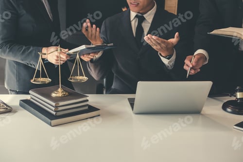 Preview: Business lawyer team. Working together of lawyer in the meeting.