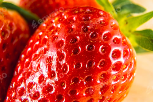 Preview: Strawberry textures photographed with macro photography