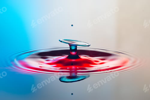 Preview: Splash of mixed color liquid with high speed flash