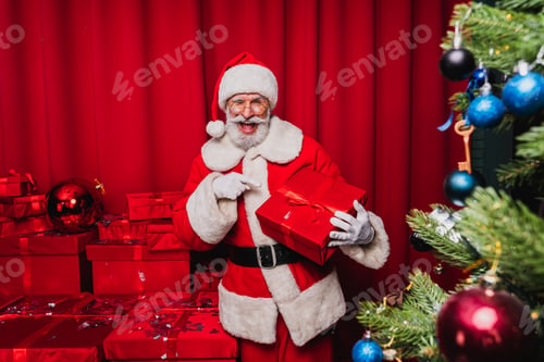 Preview: Santa Claus portrait, Christmas and newyear festive days concepts
