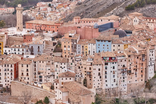 Preview: Traditional antique buildings in Cuenca world heritage old town. Spain