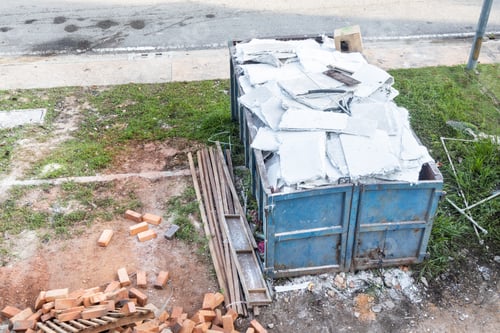 Preview: Garbage roro dumpter bin collects rubbish at construction site