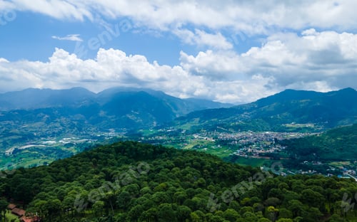 Preview: aerial view of greenery hill and forest