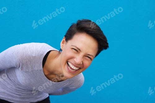 Preview: Lively young woman laughing