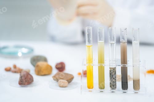 Preview: Geology science laboratory research sample test analysis of nature dirtied ground environment