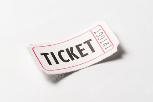 Preview: White vintage admission ticket