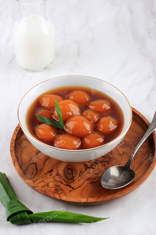 Preview: Biji salak or bubur candil is Indonesian porridge of sweet potato balls i