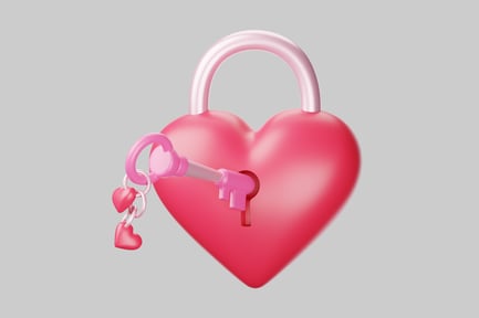 Preview: Heart lock with key and charms