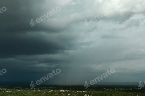 Preview: Landscape of dark ominous clouds forming on stormy sky before heavy thunderstorm