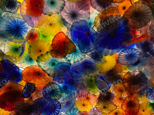 Preview: Murano glass art on the ceiling of the Bellagio casino hotel