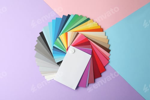 Preview: Color palette on bright background, top view