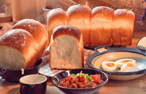 Preview: Any food and bread serving for breakfast