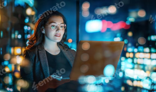 Preview: businesswoman working on laptop