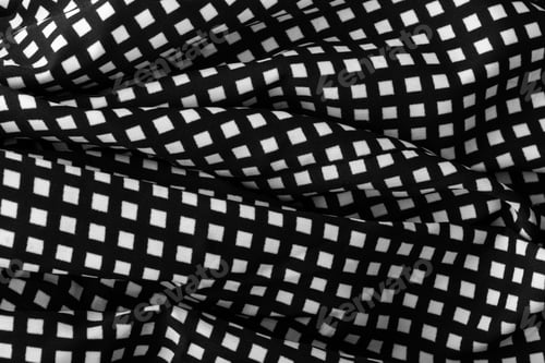 Preview: Fragment Of Black And White Fabric. Plaid Cotton Fabric Background