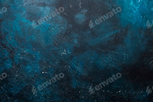Preview: Blue old scratched painted texture or background with grain element