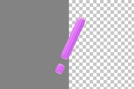 Preview: Creamy Exclamation Sign 3D Icon