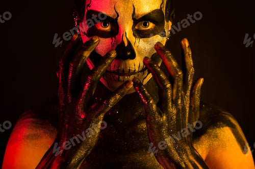 Preview: Pretty girl with skeleton makeup