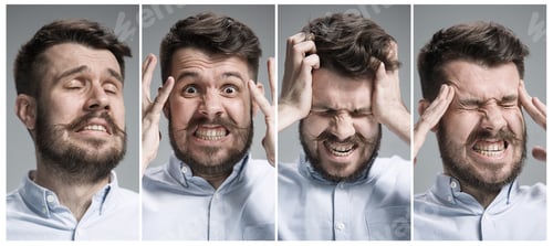 Preview: Man Showing Various Emotions in Composite Image