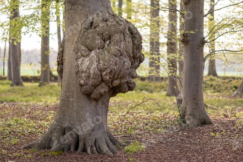 Preview: Big growth on a tree trunk Disease of a tree bark
