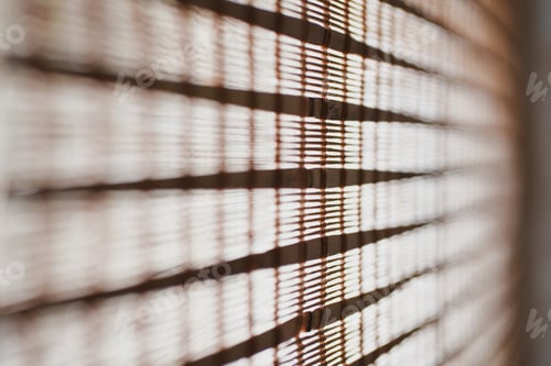 Preview: close-up bamboo blind, bamboo curtain, chick, Venetian blind or sun-blind - soft focus point