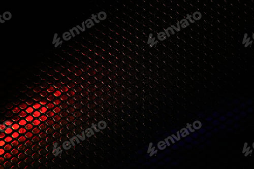 Preview: Abstract metallic hexagon background black with red.