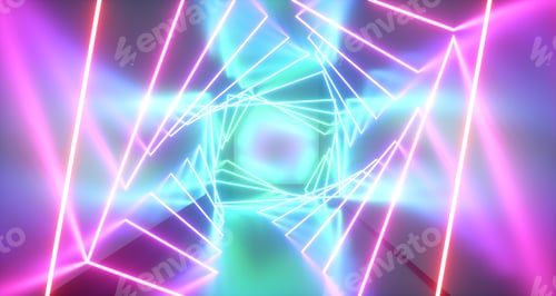 Preview: Abstract neon lights background. 3d Render