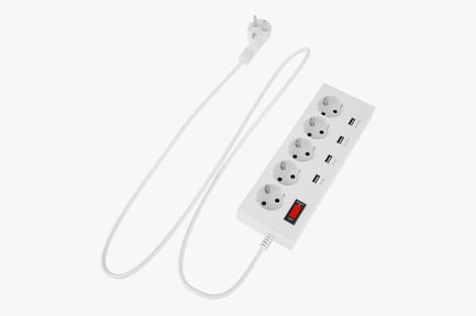 Preview: European Power Strip with USB Ports