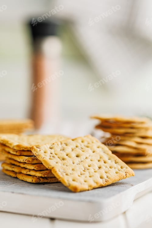 Preview: A Pile of Crackers on a Table