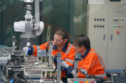 Preview: Business industry innovation technology, people with tech Innovation technological progress concept.